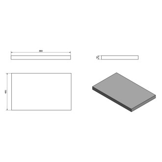 AVICE deska 80x50cm, dub Rover AV084