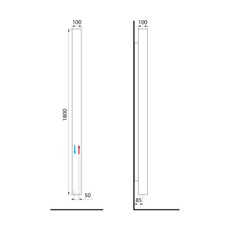 CUBIQ otopné těleso 100x1800mm, bílá mat LQ284