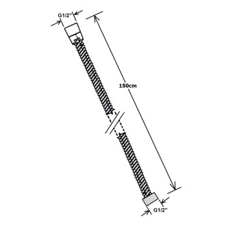 POWERFLEX kovová sprchová hadice, 150cm, černá mat FLEX150B