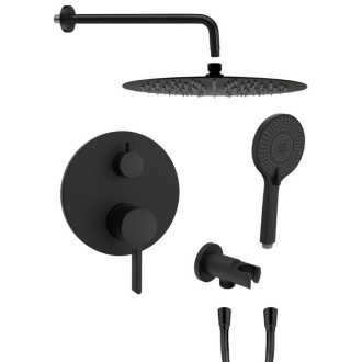 ICONIC podomítkový sprchový set s pákovou baterií, 2 výstupy, vyústění černá mat AF042B-01