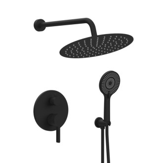 ICONIC podomítkový sprchový set s pákovou baterií, 2 výstupy, vyústění černá mat AF042B-01