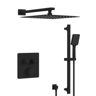 SMART SELECT podomítkový sprchový set s termost baterií, držák sprchy, černá mat RP042B-02