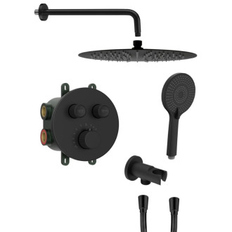 SMART SELECT podomítkový sprchový set s termostatickou baterií, černá mat RP032B-01