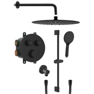 SMART SELECT podomítkový sprchový set s termostatickou baterií,  černá mat RP032B-02
