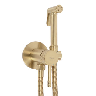 Rea Podomítková bidetová baterie Rea Lungo Loop Diamond Brush Gold REA-B3330