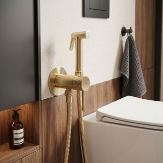 Rea Podomítková bidetová baterie Rea Lungo Loop Diamond Brush Gold REA-B3330