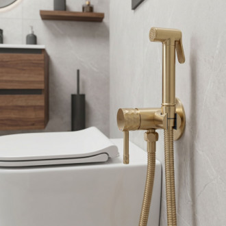 Rea Podomítková bidetová baterie Rea Lungo Loop Diamond Brush Gold REA-B3330