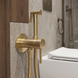 Rea Podomítková bidetová baterie Rea Lungo Loop Diamond Brush Gold REA-B3330