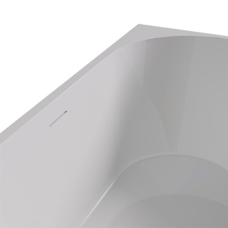 CERANO - Akrylátová vaňa Bianco - voľne stojaca - asymetrická - pravá - matná čierna/lesklá biela - 150x74x60 cm