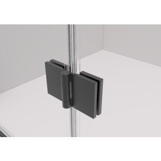 CERANO - Sprchovací kút Volpe Duo L/P - 6 mm - matná čierna, číre sklo - 70x90x190 cm - skladací