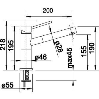 Blanco ALTA-F Compact 518413 Batéria chróm