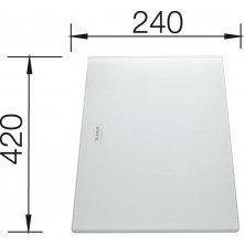 Blanco krájacia doska z tvrdeného bieleho skla pre ZEROX 420x240 tvrdené sklo - šedé 225333