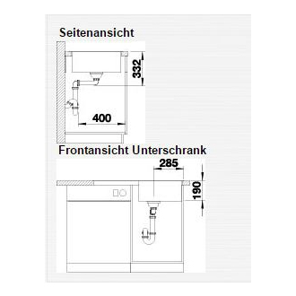 Blanco ZIA 5 S 520504 drez s odkvapom, obojstranný aluminium drez vstavaný