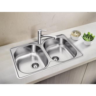 Blanco LANTOS 8-IF Compact 520434 dvojdrez bez odkvapu, obojstranný nerez, vstav/do roviny