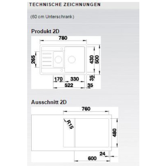 Blanco LEGRA 6 S Compact 521303 drez s odkvapom, obojstranný aluminium drez vstavaný