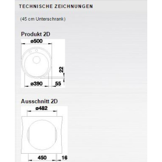 Blanco RIONA 45 521397 drez okrúhly aluminium drez vstavaný