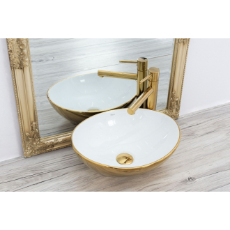 REA Umývadlo na dosku Sofia Gold/white REA-U0456