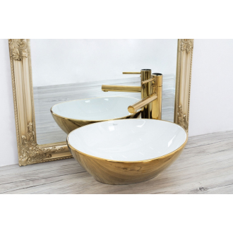 REA Umývadlo na dosku Sofia Gold/white REA-U0456