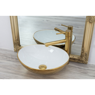 REA Umývadlo na dosku Sofia Gold/white REA-U0456