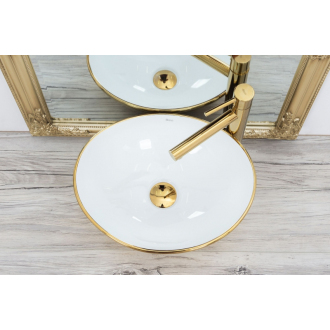 REA Umývadlo na dosku Sofia Gold/white REA-U0456