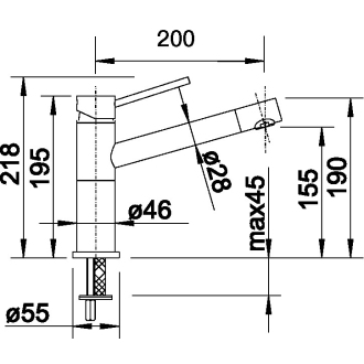 Blanco ALTA-F Compact 518412 Batéria chróm