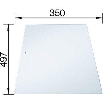 Blanco Sklenená krájacia doska biela pre drez AXIA III 497x350 biele tvrdené sklo 234045