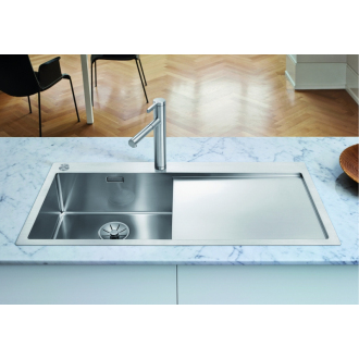 Blanco CLARON 5 S-IF 521625 drez s odkvapom, drez vpravo nerez lesk vstavaný/do roviny