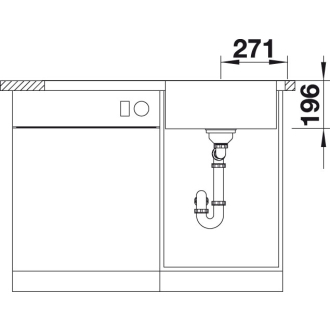 Blanco DIVON II 5S-IF 521660 drez s odkvapom, drez vpravo hodvábny lesk, vstav/do roviny