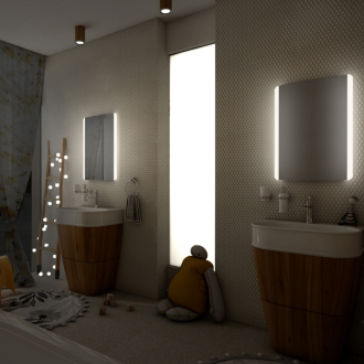 Nimco Séria 17000 ZP 17001V LED zrkadlo 500x700 s dotykovým senzorom rám hliníkový
