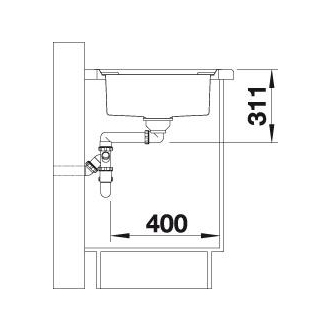 Blanco AXIS III 45S-IF 522102 drez s odkvapom, obojstr. hodvábny lesk, vstavaný/do roviny