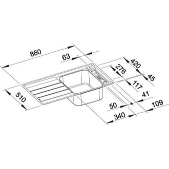 Blanco AXIS III 45S-IF 522102 drez s odkvapom, obojstr. hodvábny lesk, vstavaný/do roviny
