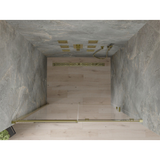 MEXEN OMEGA sprchové dvere 120x190 cm 8 mm zlatá-číre 825-120-000-50-00