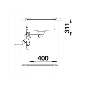 Blanco AXIS III 5S-IF 522103 drez s odkvapom, obojstr. hodvábny lesk, vstavaný/do roviny