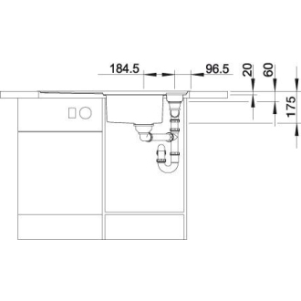 Blanco AXIS III 5S-IF 522103 drez s odkvapom, obojstr. hodvábny lesk, vstavaný/do roviny