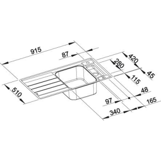 Blanco AXIS III 5S-IF 522103 drez s odkvapom, obojstr. hodvábny lesk, vstavaný/do roviny