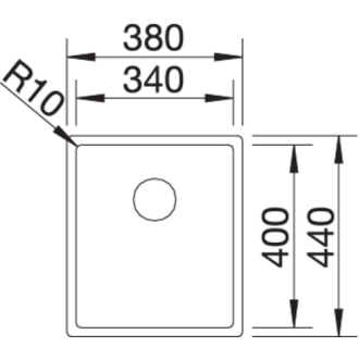 Blanco CLARON 340-U 521571 jednodrez nerez hodvábny lesk drez pod dosku