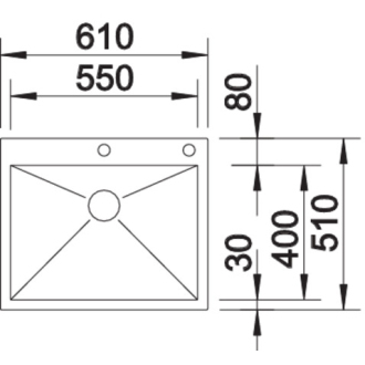 Blanco ZEROX 550-IF/A 521638 jednodrez bez odkvapu hodvábny lesk drez vstavaný/do roviny