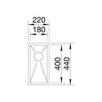 Blanco ZEROX 180-U 521567 jednodrez hodvábny lesk drez pod dosku