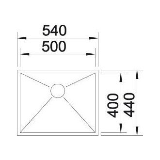 Blanco ZEROX 500-U 521589 jednodrez hodvábny lesk drez pod dosku