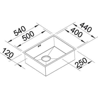 Blanco ZEROX 500-U 521589 jednodrez hodvábny lesk drez pod dosku