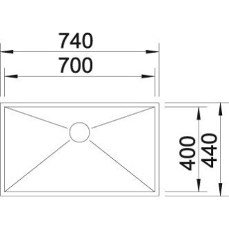 Blanco ZEROX 700-U 521593 jednodrez hodvábny lesk drez pod dosku