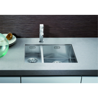 Blanco ZEROX 340/180-U 521614 dvojdrez, hlavný drez vpravo hodvábny lesk drez pod dosku