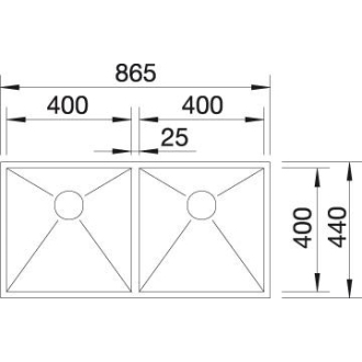 Blanco ZEROX 400/400-U 521620 jednodrez hodvábny lesk drez pod dosku