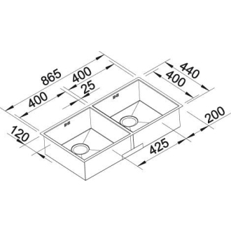 Blanco ZEROX 400/400-U 521620 jednodrez hodvábny lesk drez pod dosku