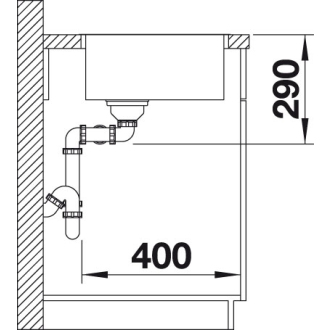 Blanco ANDANO 400/400-IF 522985 dvojdrez bez odkvapu hodvábny lesk drez vstavaný/do roviny