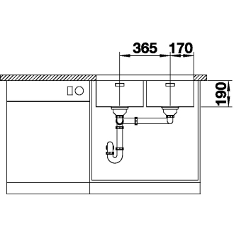 Blanco ANDANO 340/340-U 522983 jednodrez hodvábny lesk drez pod dosku
