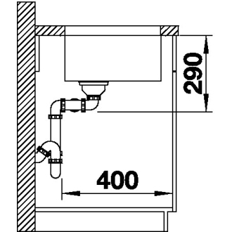 Blanco ANDANO 340/340-U 522983 jednodrez hodvábny lesk drez pod dosku