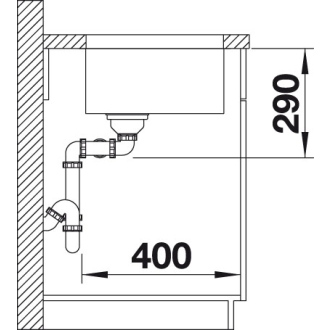 Blanco ANDANO 400/400-U 522987 jednodrez hodvábny lesk drez pod dosku