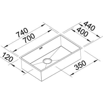 Blanco ZEROX 700-U DURINOX 521560 jednodrez Durinox drez pod dosku