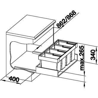 Blanco FLEXON II 90/4 521475 košový systém